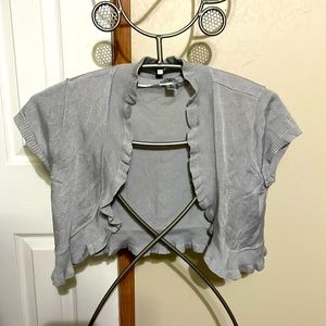 Worthington Grey Ruffle Cropped ‘Jacket’